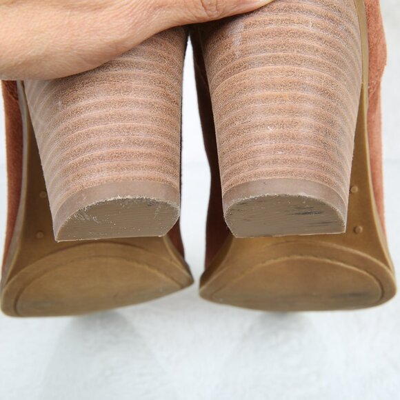 LUCKY BRAND Embrleigh Brown Suede Mid-Calf Boots - Picture 9 of 14